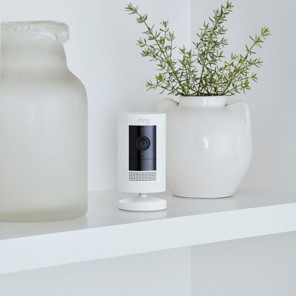 Ring Indoor Plug-In 1080p Wi-Fi Motion-Activated Security Camera - White (Pre-Owned)