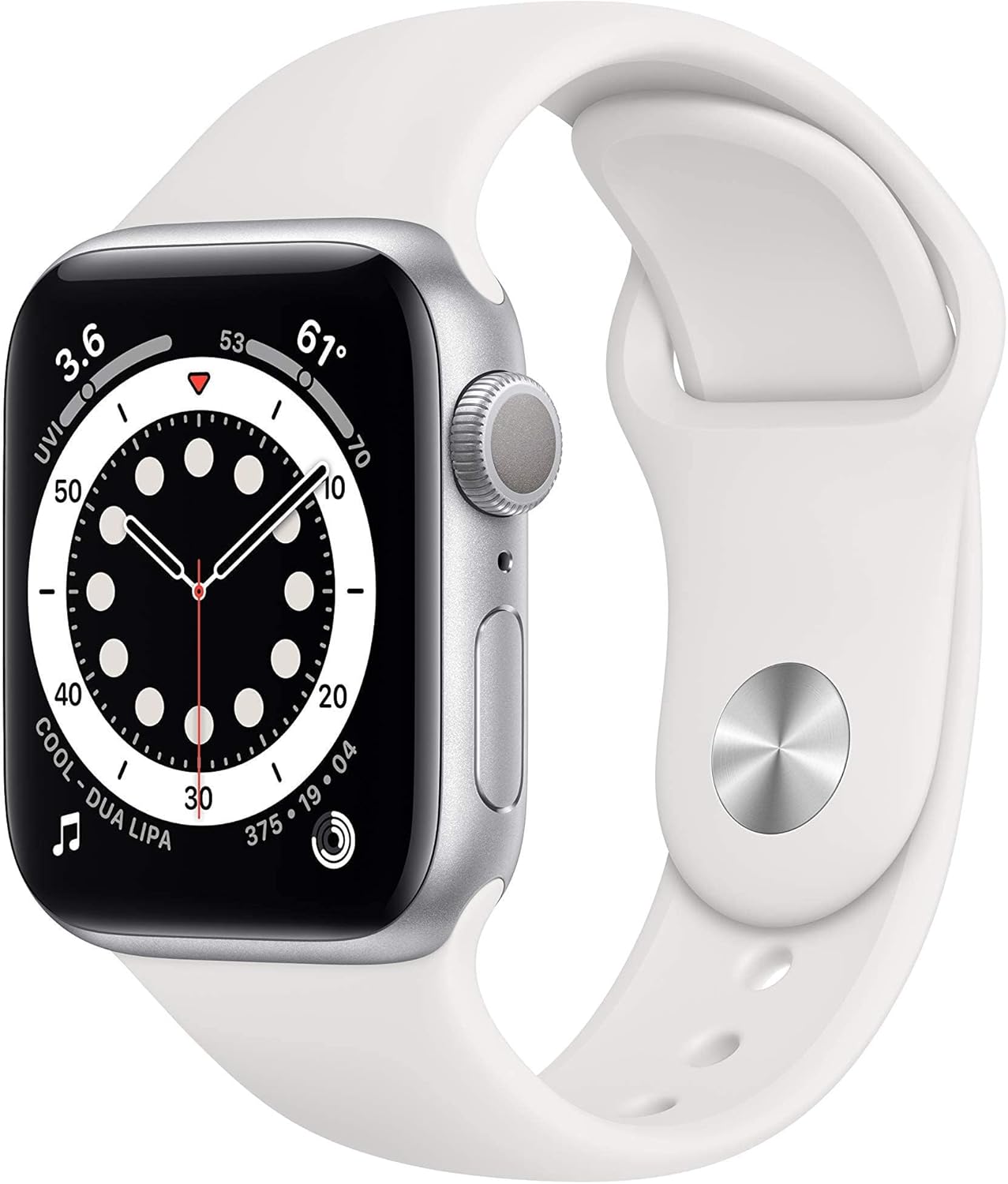 Apple Watch Series 6 (GPS) 40MM Silver Titanium Case White Sport Band (Pre-Owned)