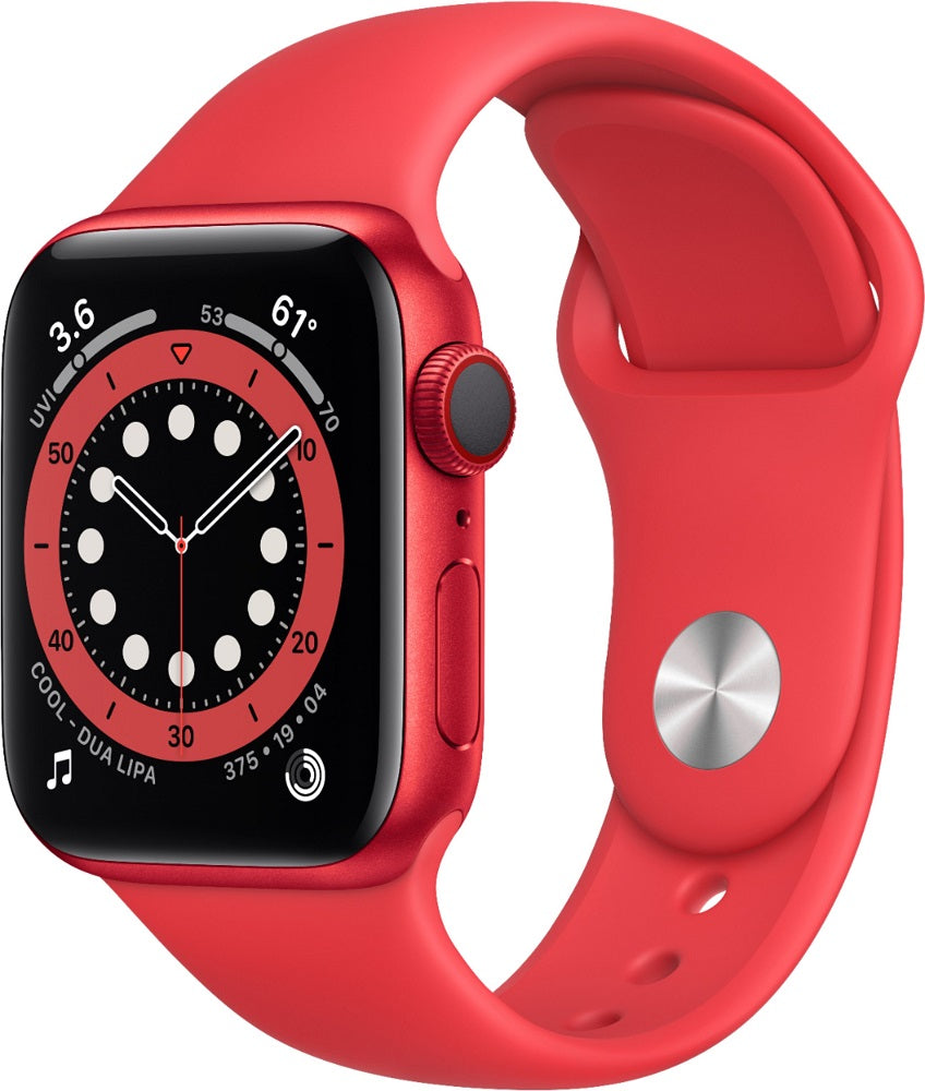 Apple Watch Series 6 (GPS + LTE) 40mm (PRODUCT)RED Aluminum Case & Red Sport Band (Renewed)