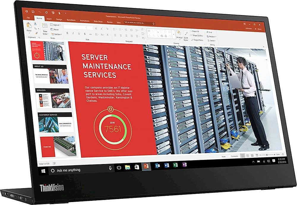 Lenovo ThinkVision M14 14" Full HD 1920x1080 IPS Monitor - Black (Pre-Owned)