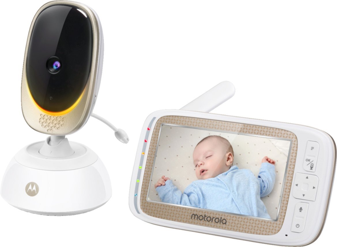 Motorola Baby COMFORT85 Connect Video Baby Monitor with 5" HD Display-White/Gold (Pre-Owned)