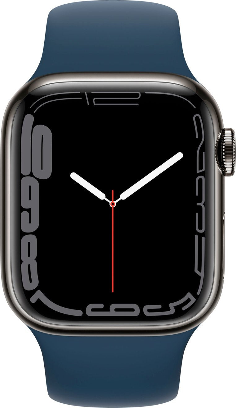 Apple Watch Series 7 (GPS + LTE) 41mm Graphite Stainless Steel Case & Abyss Blue Sport Band (Pre-Owned)
