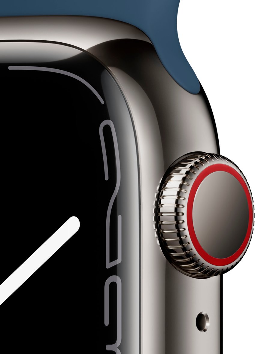 Apple Watch Series 7 (GPS + LTE) 41mm Graphite Stainless Steel Case & Abyss Blue Sport Band (Pre-Owned)