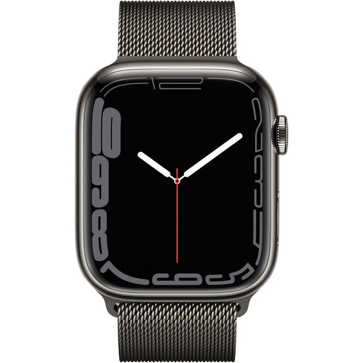 Apple Watch Series 7 GPS + LTE 41MM Graphite Stainless Steel Case Milanese Loop (Renewed)