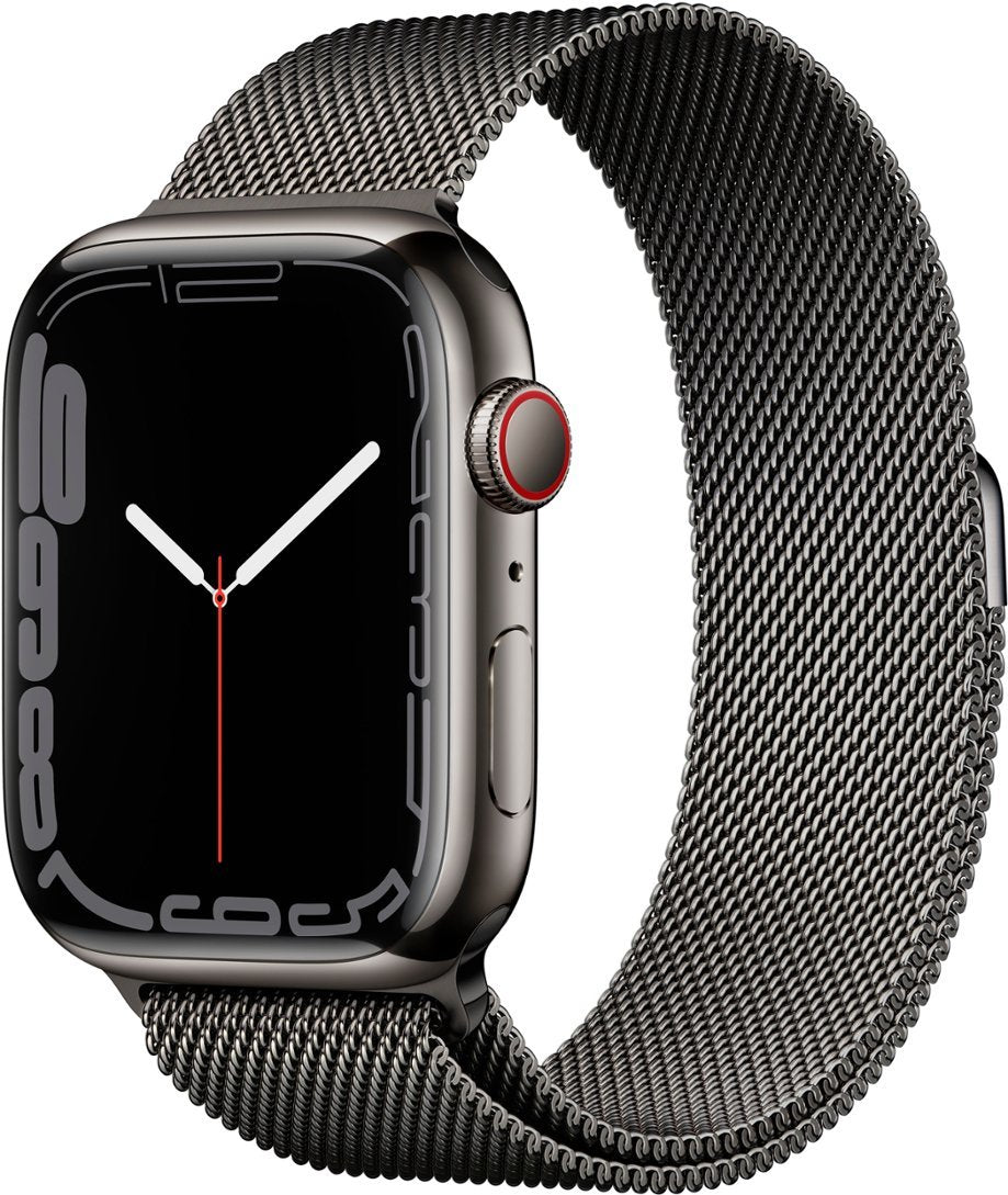 Apple Watch Series 7 (GPS+LTE) 45MM Graphite Stainless Steel Case Milanese Loop (Pre-Owned)