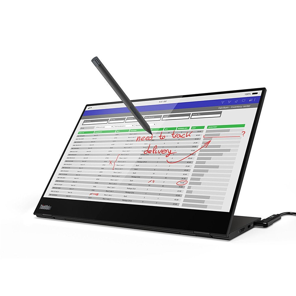 Lenovo ThinkVision M14t USB-C Touchscreen Mobile Monitor w/out Accessories - Black (Pre-Owned)