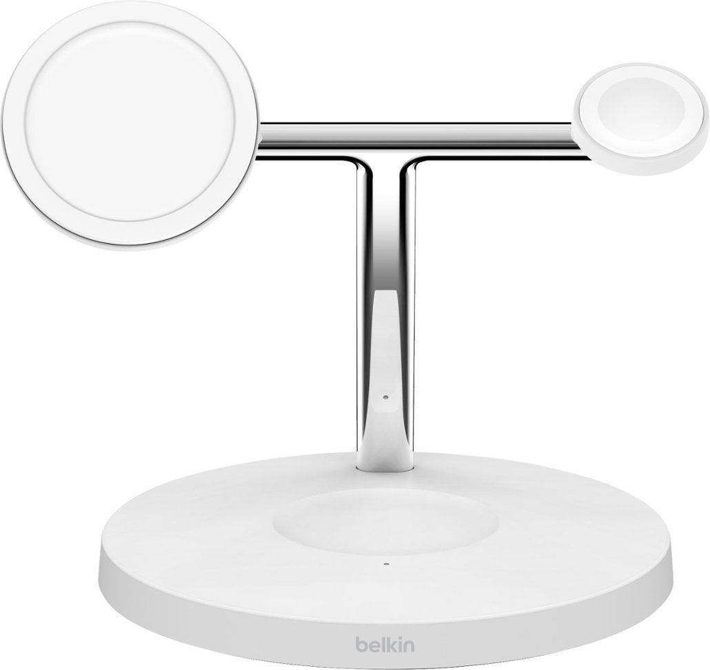 Belkin BOOSTCHARGE PRO 3-in-1 Wireless Charging Stand with MagSafe - White (Pre-Owned)