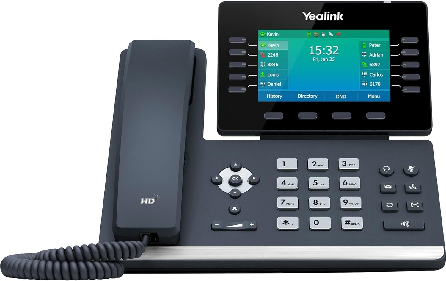 Yealink T54W IP Phone, 16 VoIP Accounts 4.3" Display, Power Adapter Not Included (Pre-Owned)
