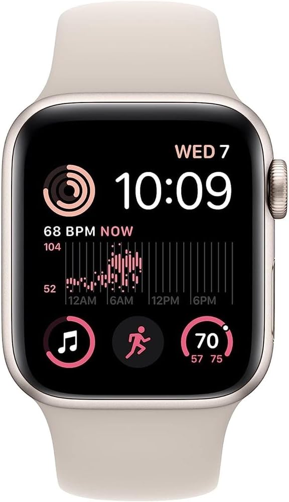 Apple Watch SE 2nd Gen (GPS + LTE) 40mm Starlight Aluminum Case & Starlight Sport Band (Renewed)