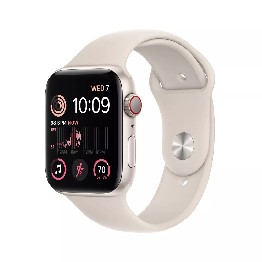 Apple Watch SE 2nd Gen (GPS + LTE) 44mm Aluminum Case Starlight Sport Band - M/L (Refurbished)