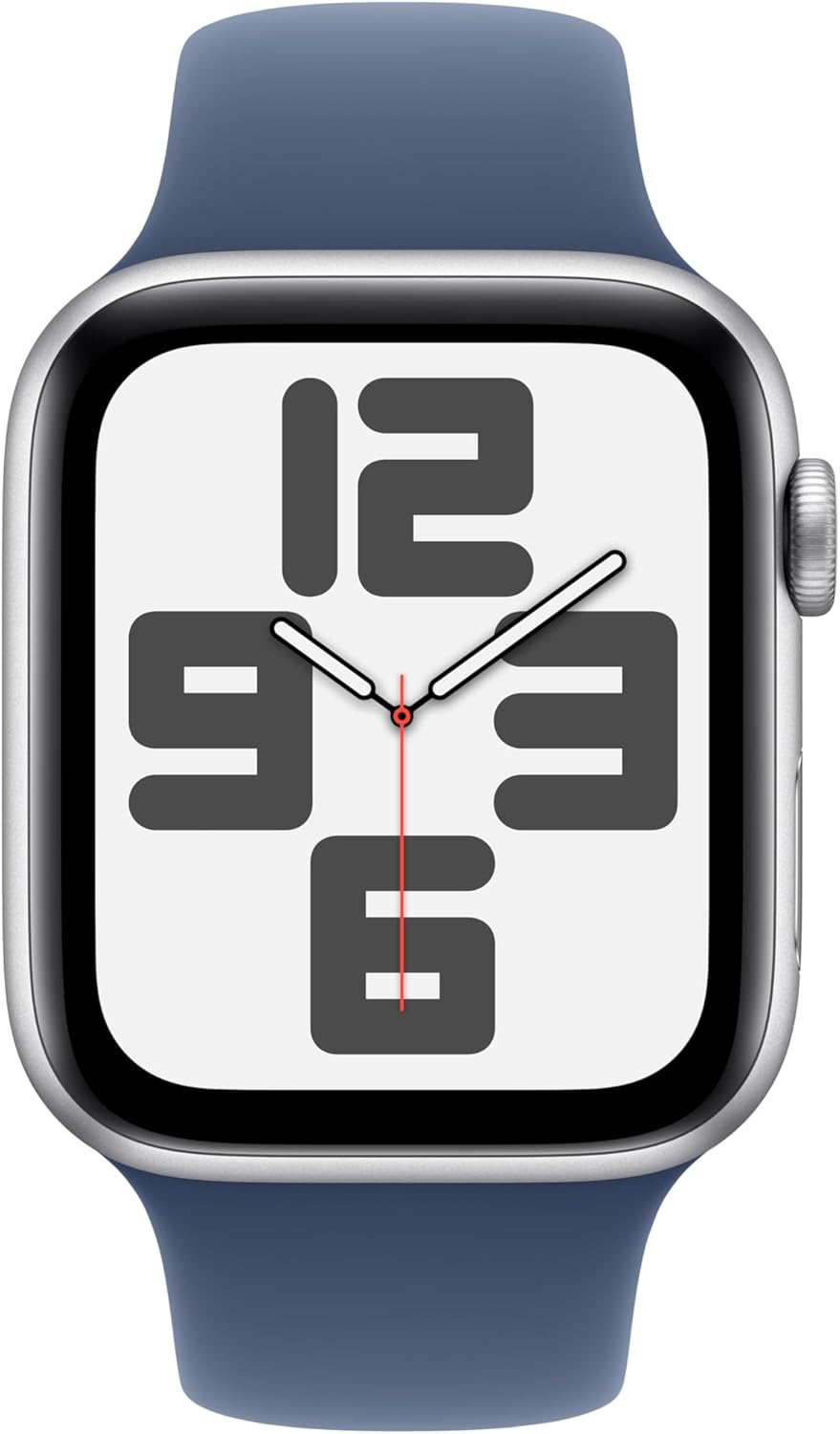 Apple Watch Series SE 2nd Gen (GPS+LTE) 44MM Silver Aluminum Case Denim Sport Band (Pre-Owned)