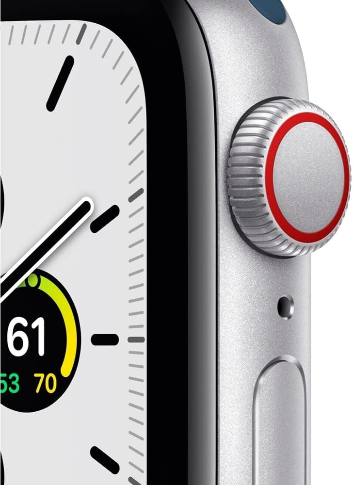 Apple Watch Series SE 2nd Gen (GPS+LTE) 44mm Silver Aluminum Case Abyss Blue Sport Band (Pre-Owned)