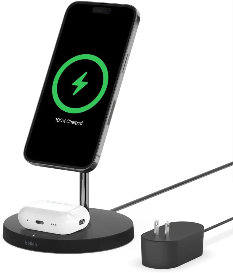 Belkin BoostCharge Pro 2-in-1 Wireless Charger Stand with MagSafe - Black (Pre-Owned)