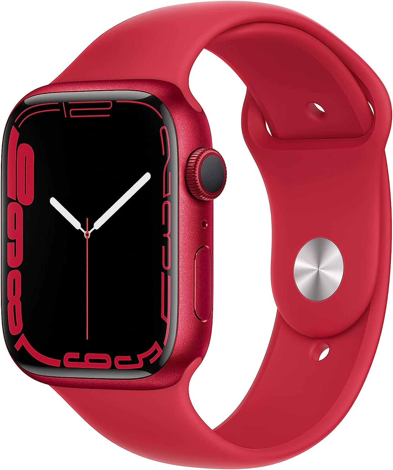 Apple Watch Series 7 (GPS) 45MM (PRODUCT) RED Aluminum Case & RED Sport Band (Renewed)