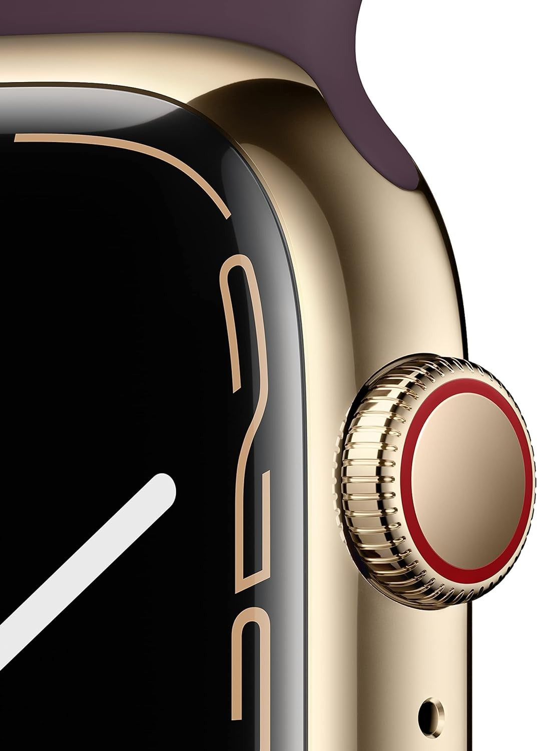Apple Watch Series 7 (GPS + LTE) 45mm Gold Stainless Steel Case & Dark Cherry Sport Band (Refurbished)