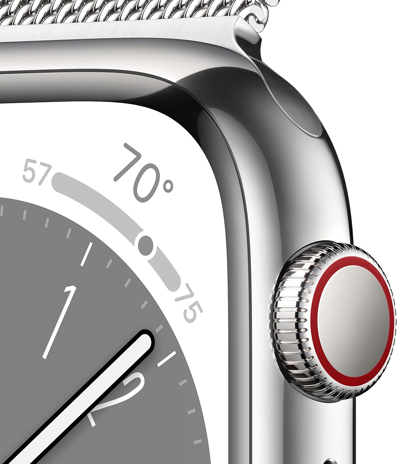 Apple Watch Series 8 (GPS + LTE) 45MM Silver Stainless Steel Case Milanese Loop (Pre-Owned)