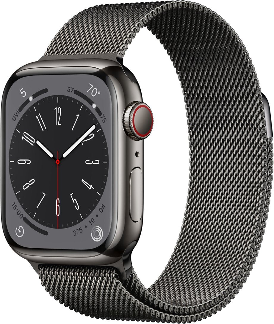 Apple Watch Series 8 GPS+LTE 41MM Graphite Stainless Steel Case &amp; Milanese Loop (Certified Refurbished)