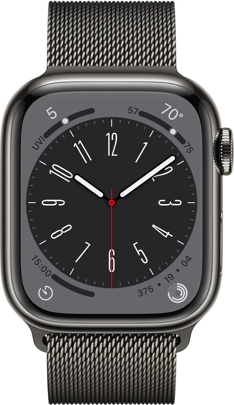 Apple Watch Series 8 GPS+LTE 41MM Graphite Stainless Steel Case &amp; Milanese Loop (Certified Refurbished)