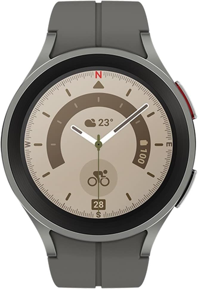Samsung Galaxy Watch Pro5 (GPS, 45MM) 45mm Gray Titanium Smartwatch & Gray Band (Used)