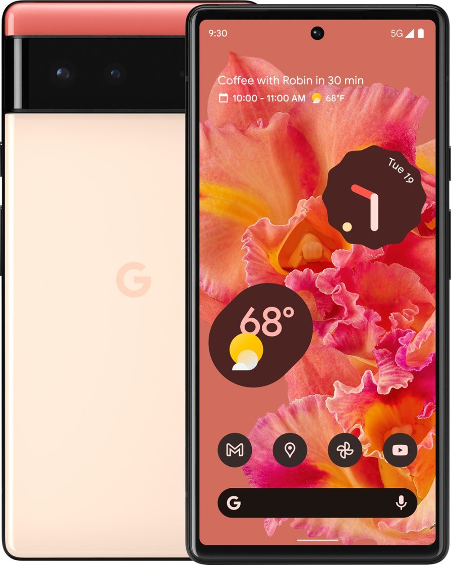 Google Pixel 6 5G 128GB (Unlocked) - Kinda Coral (Pre-Owned)