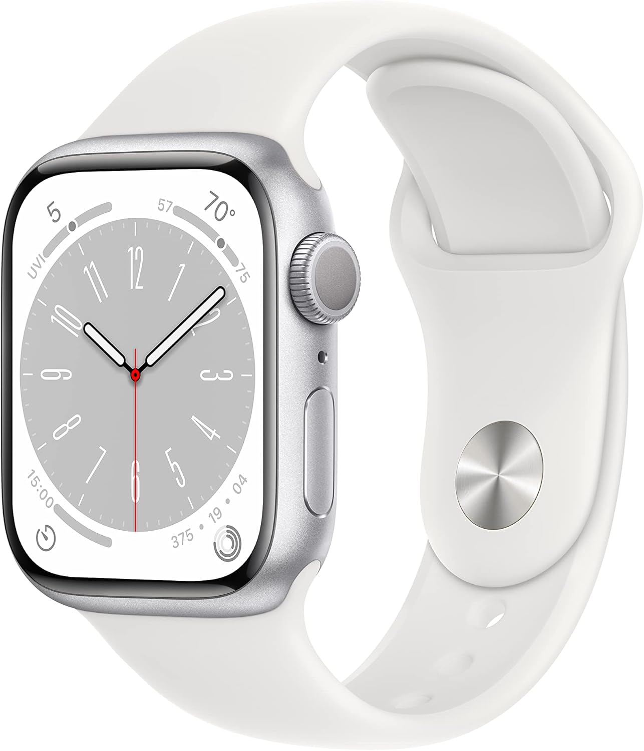 Apple Watch Series 9 (GPS) 41MM Silver Aluminum Case White Sport Band (Pre-Owned)