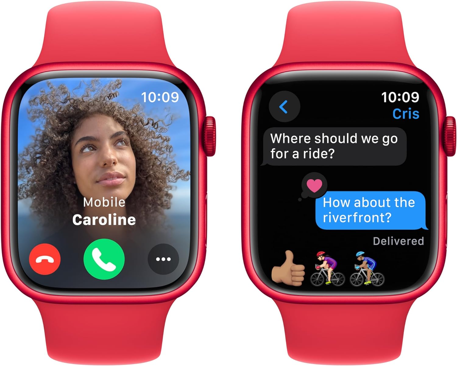 Apple Watch Series 9 (GPS) 41MM (PRODUCT)Red Aluminum Case Red Sport Band (Renewed)