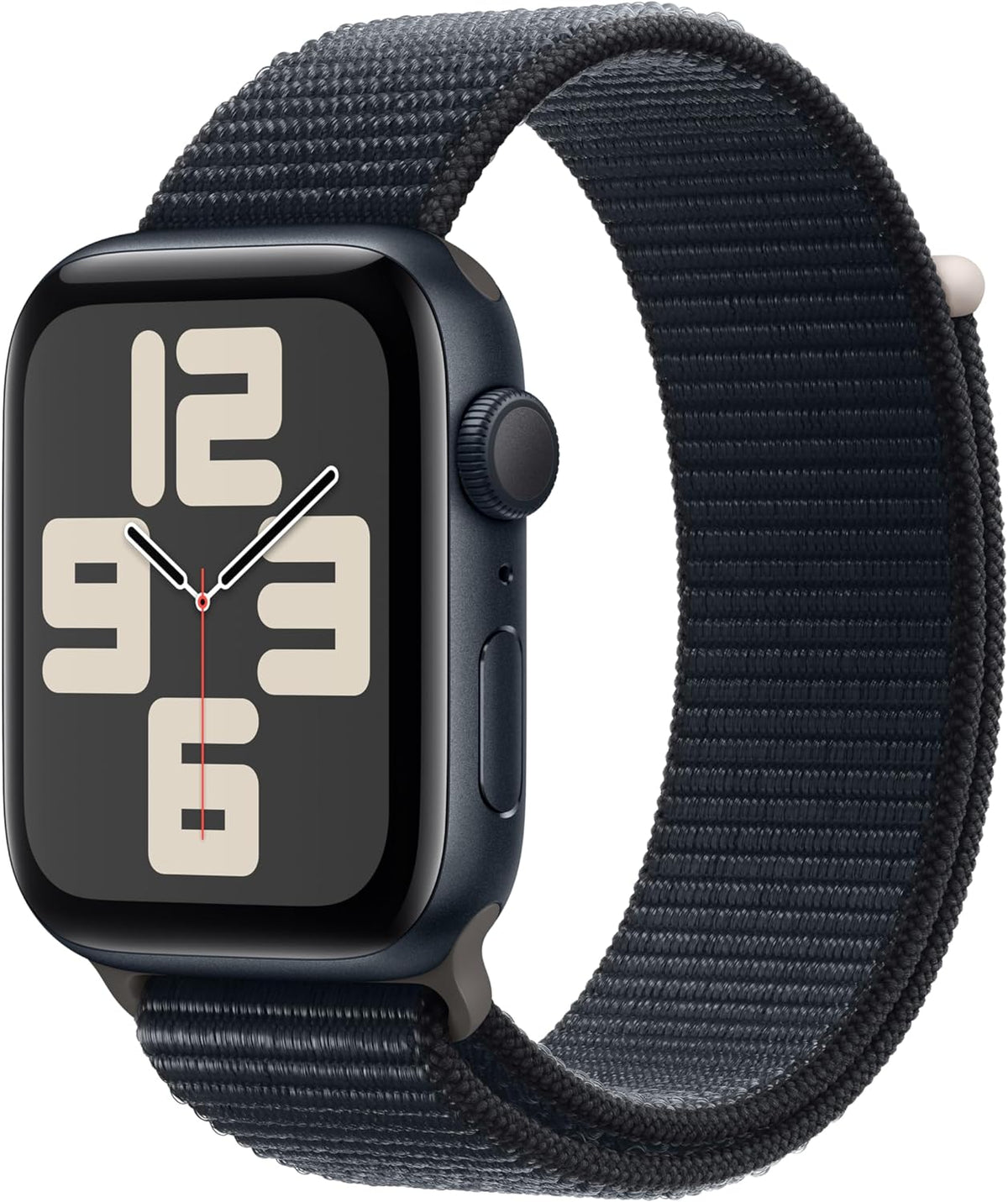 Apple Watch Series SE 2nd Gen (GPS) 44mm Midnight Aluminum Case Black Sport Band (Renewed)