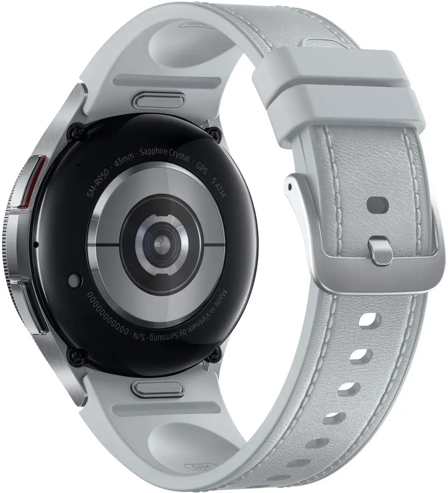 Samsung Galaxy Watch 6 Classic 43mm (Bluetooth) Silver Hybrid Eco-Leather Band (Refurbished)
