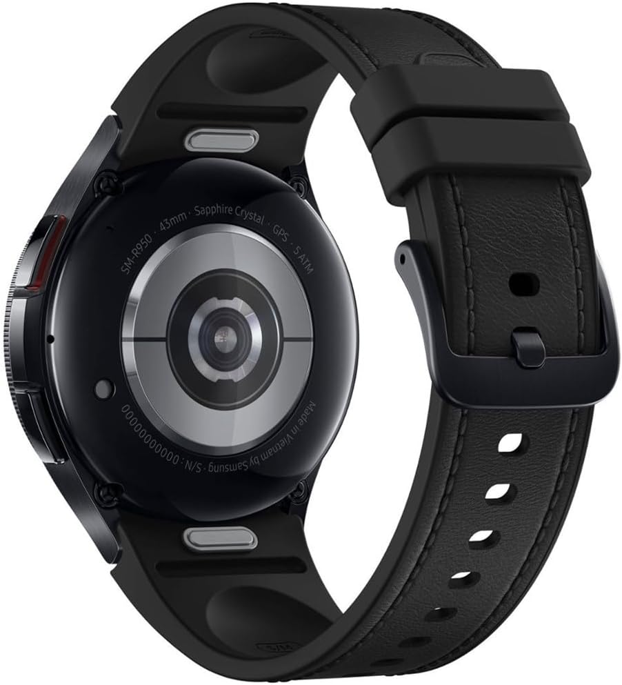 Samsung Galaxy Watch 6 Classic (Bluetooth) 43mm Black Hybrid Eco-Leather Band (Certified Refurbished)