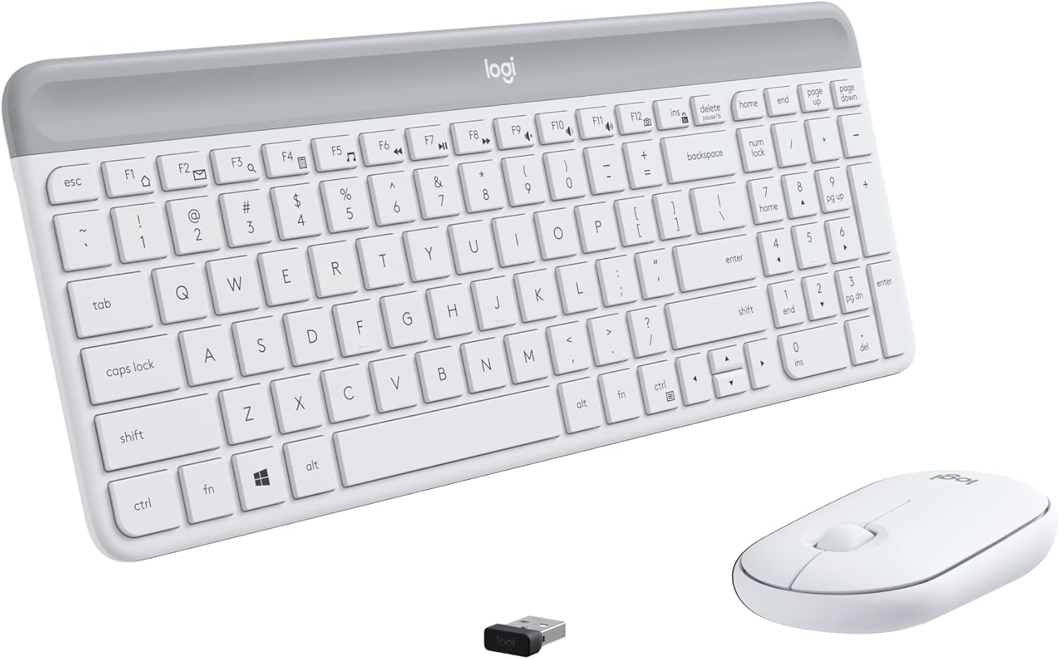 Logitech MK470 Full-size Wireless Scissor Keyboard and Mouse Bundle - Off White (Pre-Owned)