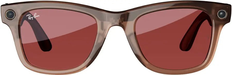 Ray-Ban Meta Wayfarer Shiny Warm Stone AI Regular Glasses with Transitions Red (Certified Refurbished)