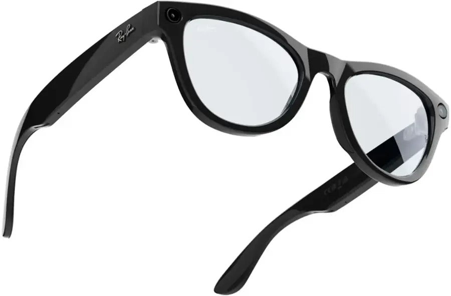 Ray-Ban Meta Skyler Shiny Black AI Glasses with Clear to Cerulean Blue Transition Lenses (Pre-Owned)