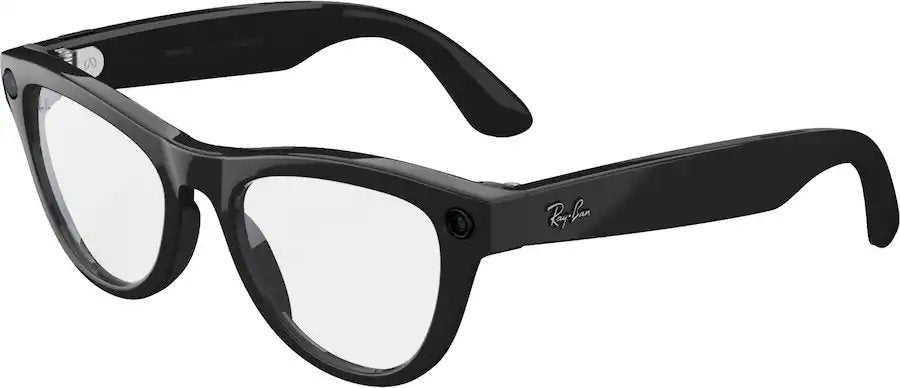 Ray-Ban Meta Skyler Smart Glasses Shiny Black, Tint to Cerulean Blue, Gen 2 (Pre-Owned)