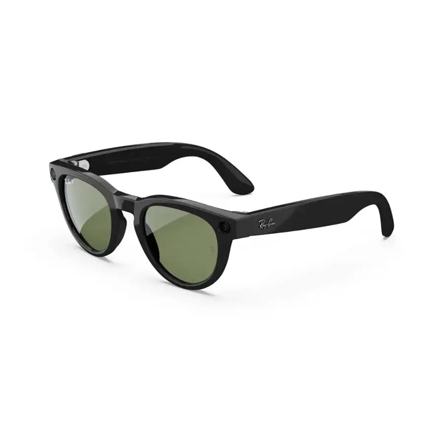 Ray-Ban Meta Headliner Meta Shiny Black AI Glasses with Green Lenses (Polarized) (Pre-Owned)