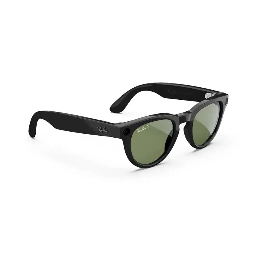Ray-Ban Meta Headliner Shiny Black AI High Bridge Glasses with Green Lenses (Pre-Owned)