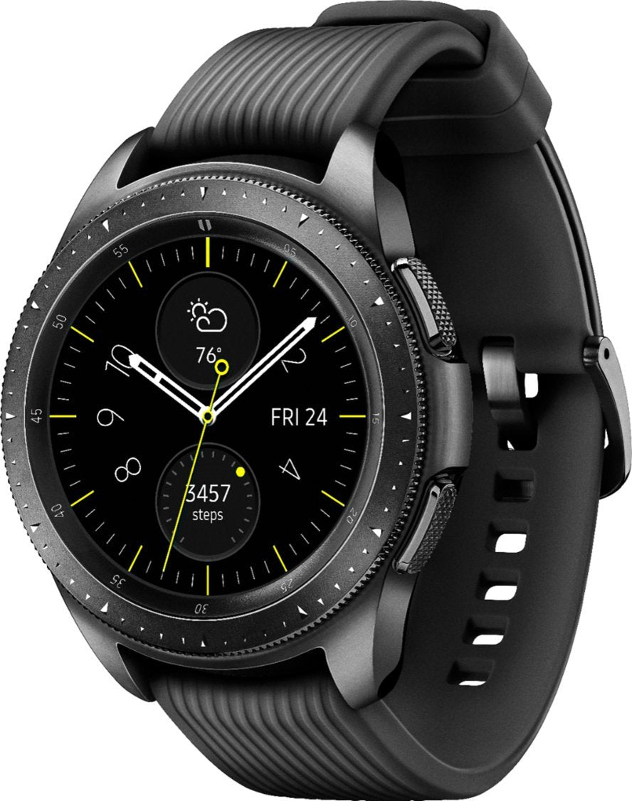 Samsung Galaxy Watch GPS & Bluetooth w/ 42mm Black Case & Black Rubber Band (Refurbished)