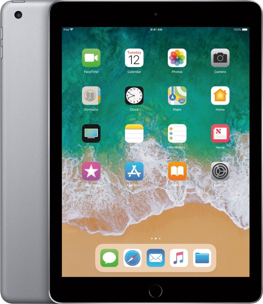 Apple iPad 5th Generation, 128GB, WIFI Only - Space Gray (Refurbished)