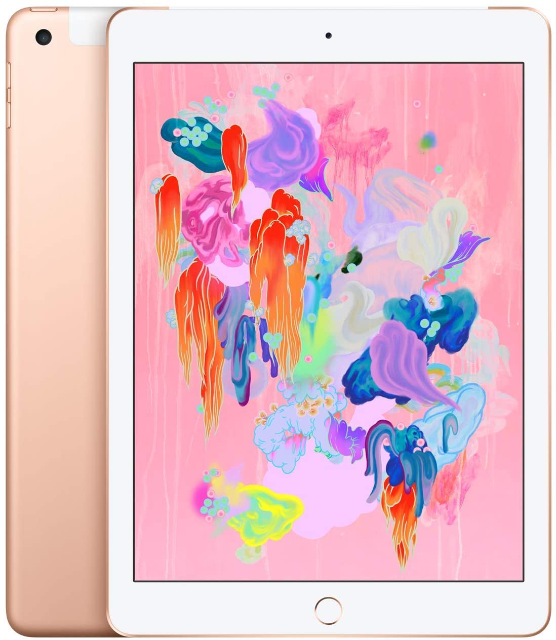 Apple iPad 6th Generation, 128GB, 9.7", WIFI + 4G Unlocked All Carriers - Gold (Certifed Refurbished)