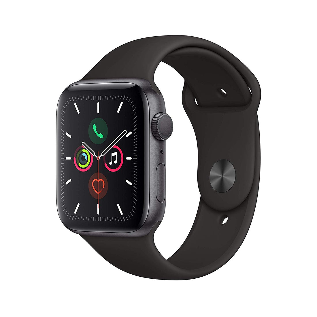 Apple Watch Series 5 GPS w/ 44MM Space Gray Aluminum Case &amp; Black Sport Band (Refurbished)
