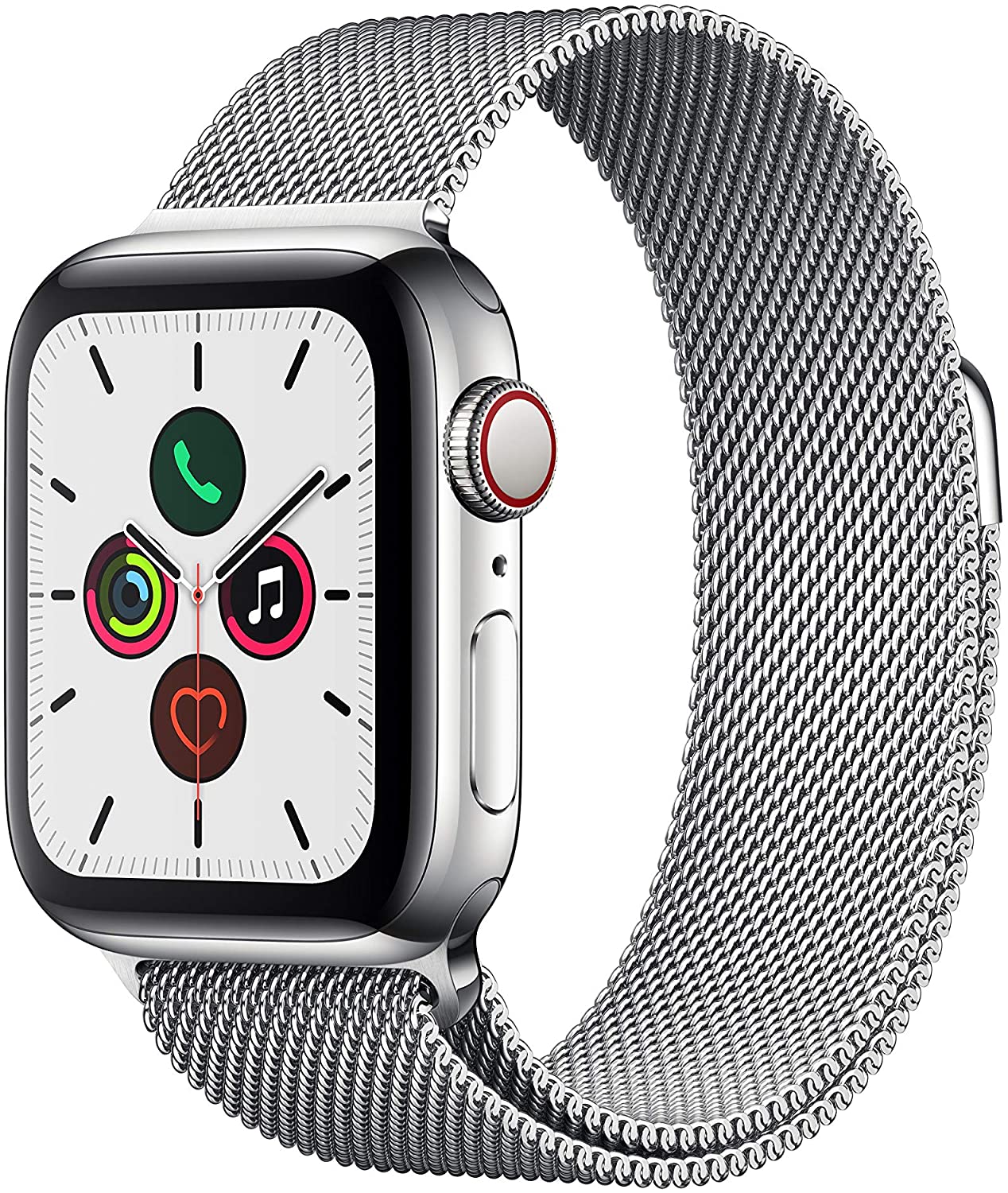 Apple Watch Series 5 GPS+LTE w/ 40MM Stainless Steel Case & Milanese Loop Band (Refurbished)