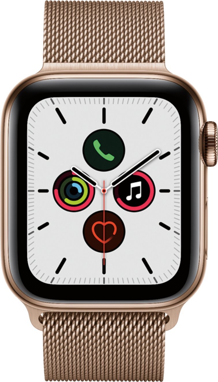 Apple Watch Series 5 (GPS+LTE) 40MM Gold Stainless Steel Case Gold Milanese Loop (Certified Refurbished)