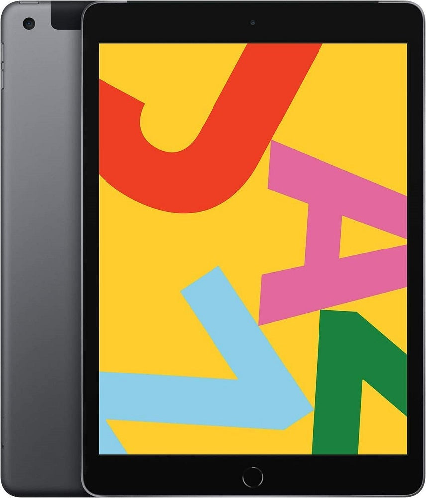 Apple iPad 7th Gen (2019) 10.2in 128GB Wifi + Cellular (Unlocked) - Space Gray (Renewed)