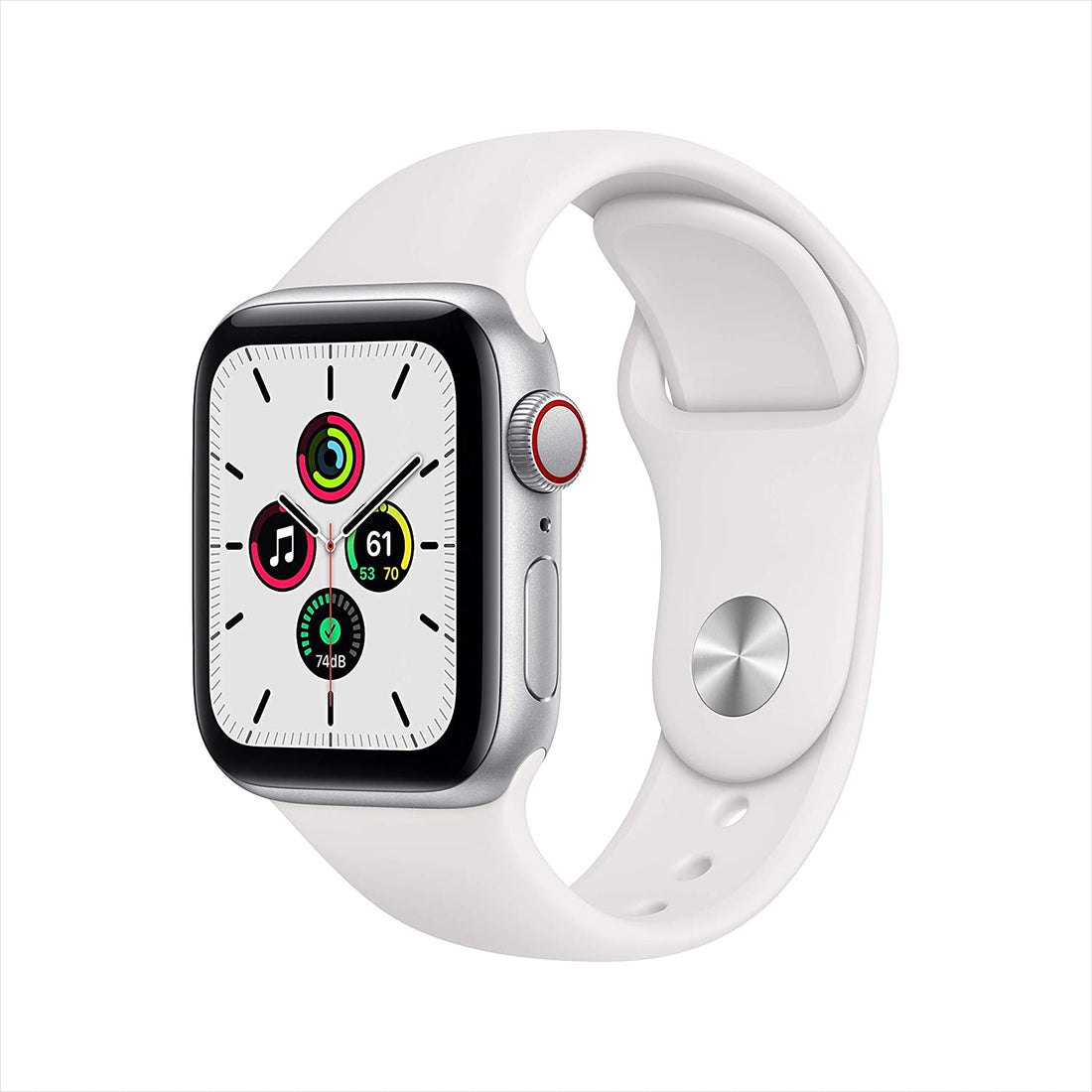 Apple Watch SE 1st Gen (GPS + LTE) 40mm Silver Aluminum Case &amp; White Sport Band (Certified Refurbished)
