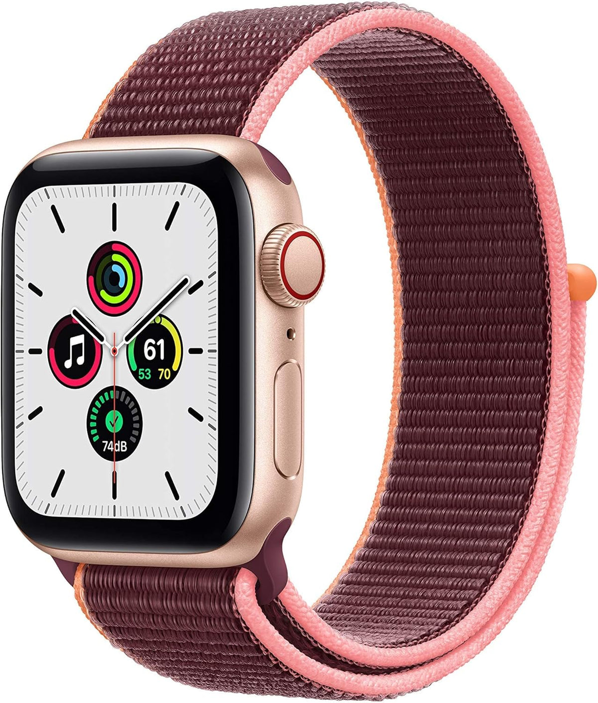 Apple Watch Series SE (GPS+LTE) 40MM Gold Aluminum Case Plum Sport Loop (Pre-Owned)