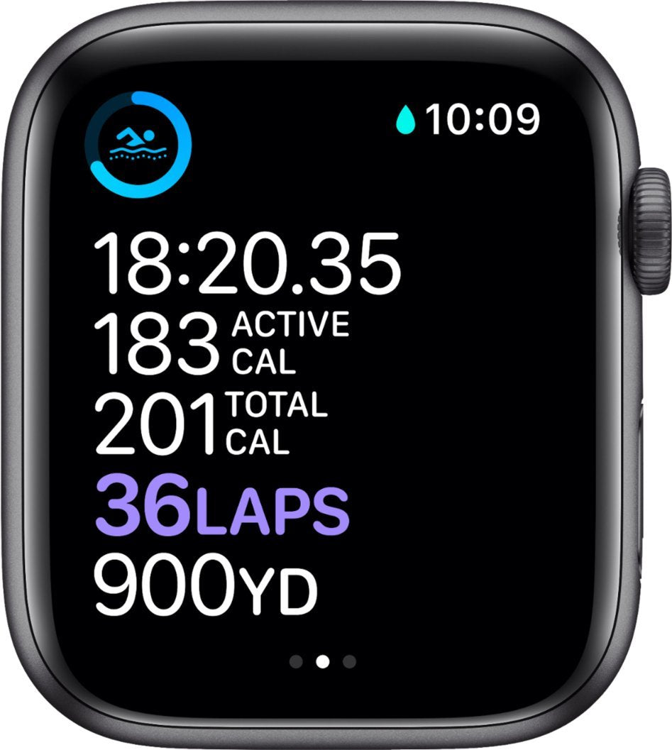 Apple Watch Series 6 (GPS + LTE) 44MM Space Gray Titanium Case Black Sport Band (Refurbished)