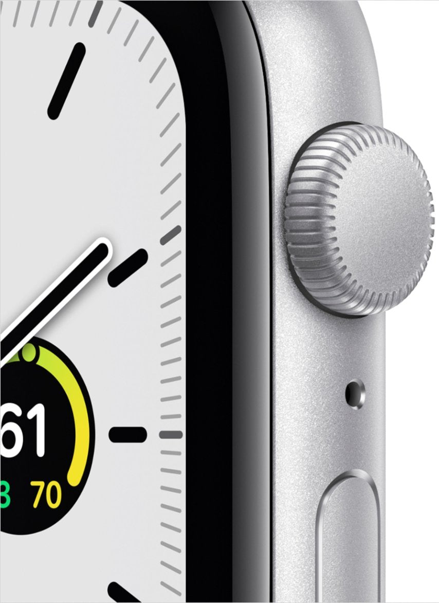 Apple Watch (GPS) - Series SE - 44MM Silver Aluminum Case White Sport Band (Refurbished)