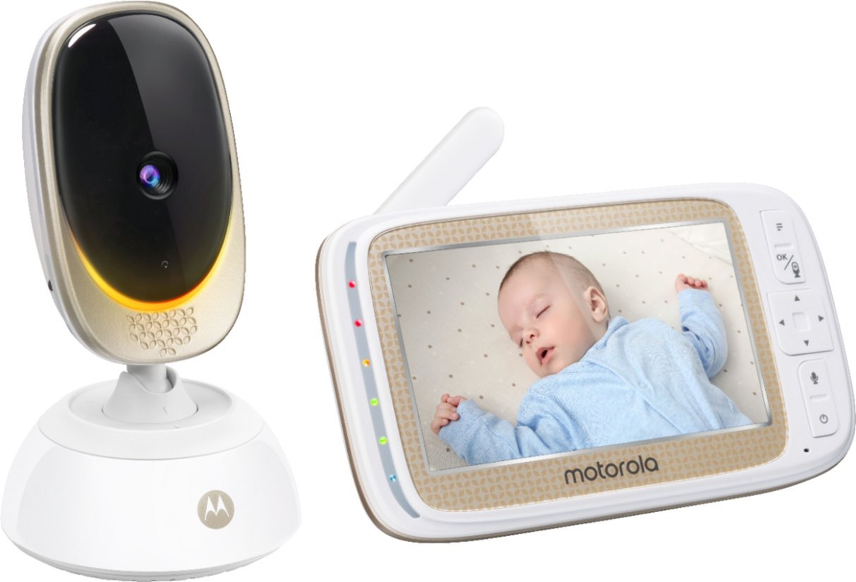 Motorola Video Baby Monitor with Wi-Fi camera and 5" Screen - Gold/White (Refurbished)