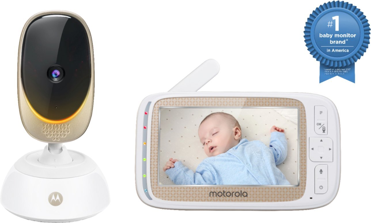 Motorola Video Baby Monitor with Wi-Fi camera and 5" Screen - Gold/White (Refurbished)