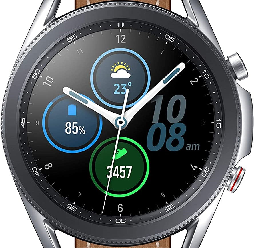 Samsung Galaxy Watch 3 (41mm, GPS, Unlocked LTE) - Mystic Silver & Rubber Band (Refurbished)