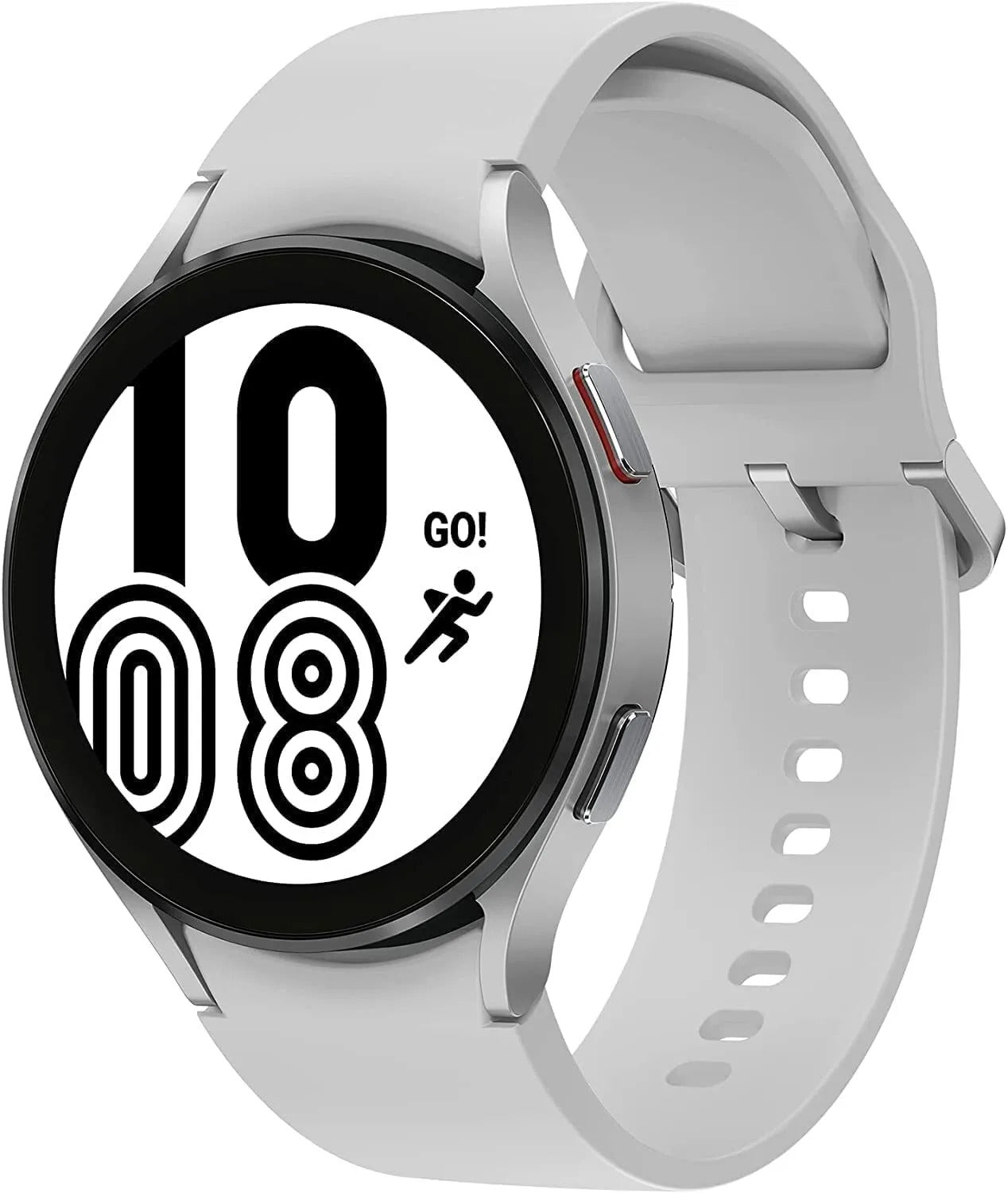 Samsung Galaxy Watch4 (WIFI, LTE, 44mm) Silver Case & White Rubber Band (Refurbished)